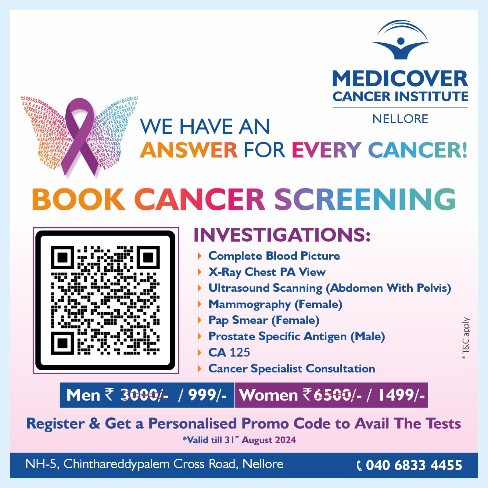 Book Cancer Screening - Nellore
